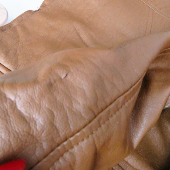 Forever 21 Brown Faux Leather Moto Jacket Small - Picture 4 of 10